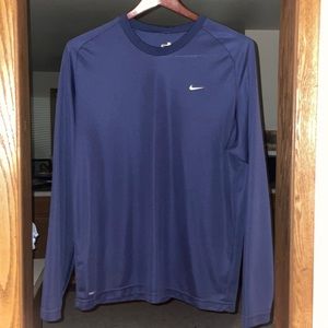 Nike Men’s Dri-fit Long Sleeve Navy Blue Shirt XL